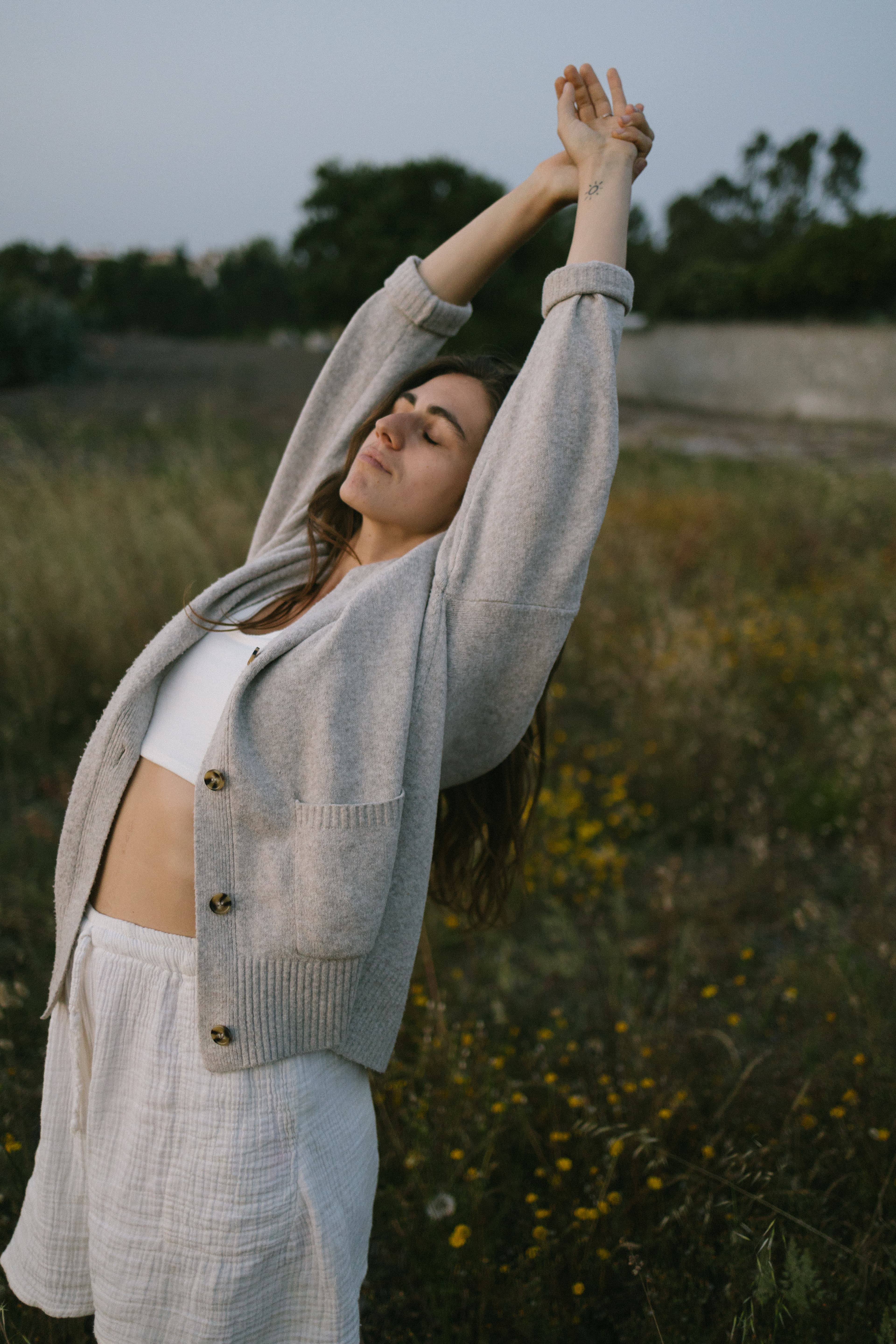 Outdoor stretching session